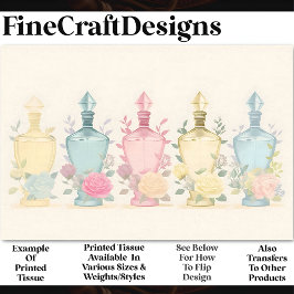 パステルヴィンテージガラス香水ボトルAE8デクページ 薄葉紙