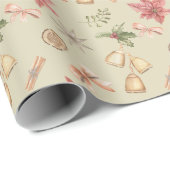 パステルヴィンテージクリスマスオーナメントと要素 ラッピングペーパー (ロールコーナー)