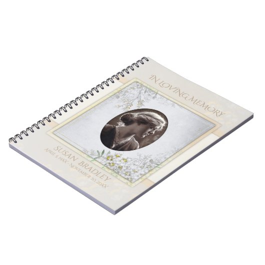 パステルヴィンテージフラワーズ葬儀記念ゲストブック ノートブック (左側)