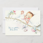 パステルヴィンテージベビーガールベビーシャワー招待状 招待状 (正面)