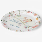 パステルヴィンテージベビーガールベビーシャワー ペーパープレート (アングル)