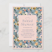 パステルヴィンテージレトロフローラブライダルシャワー 招待状 (正面)
