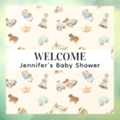 パステルヴィンテージ木製おもちゃパターン赤ちゃんシャワー ウィンドウサイン (シート3)