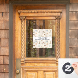 パステルヴィンテージ木製おもちゃパターン赤ちゃんシャワー ウィンドウサイン