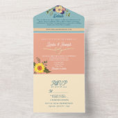 パステルヴィンテージ結婚フローラ オールインワン招待状 (内側)