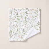 パステルヴィンテージ花シャワーカーテン バスタオルセット (ウォッシュタオル)