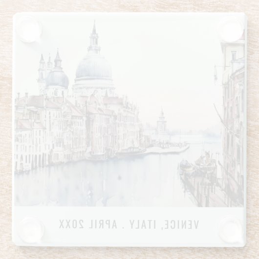 パステルヴェネツィアイタリアウォーターカラートラベイタリアンル ガラスコースター (裏面)