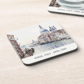 パステルヴェネツィアイタリアウォーターカラートラベイタリアンル コースター (左側)