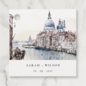 パステルヴェネツィアイタリアカナルスウォーターカラー結婚ズ フェイバータグ (正面)