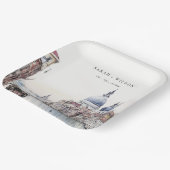 パステルヴェネツィアイタリアカナルスウォーターカラー結婚ズ ペーパープレート