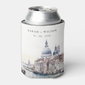 パステルヴェネツィアイタリアカナルスウォーターカラー結婚ズ 缶クーラー (缶正面)