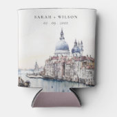 パステルヴェネツィアイタリアカナルスウォーターカラー結婚ズ 缶クーラー (正面)