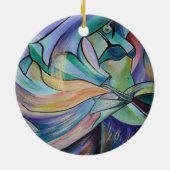 パステルヴェール付き中東ベリーダンサー セラミックオーナメント (裏面)