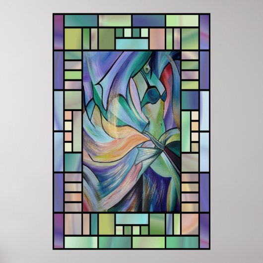 パステルヴェール付き中東ベリーダンサー ポスター (正面)