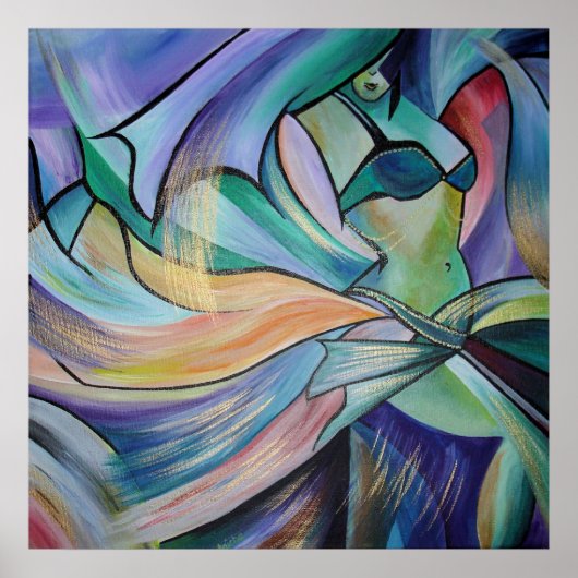 パステルヴェール付き中東ベリーダンサー ポスター (正面)