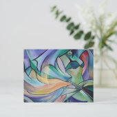 パステルヴェール付き中東ベリーダンサー ポストカード (スタンド正面)