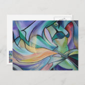 パステルヴェール付き中東ベリーダンサー ポストカード (正面/裏面)