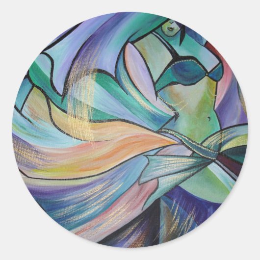 パステルヴェール付き中東ベリーダンサー ラウンドシール (正面)