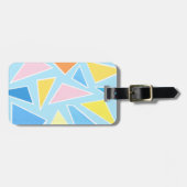 パステル三角形オン淡い色のブルー ラゲッジタグ (正面横)