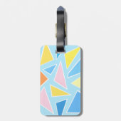 パステル三角形オン淡い色のブルー ラゲッジタグ (裏面縦)