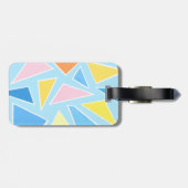 パステル三角形オン淡い色のブルー ラゲッジタグ (裏面横)