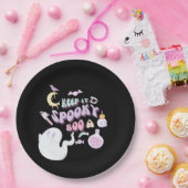 パステル不気味幽霊&集団ブラックハロウィーン ペーパープレート (パーティー)