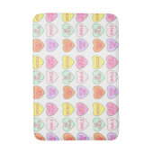 パステル会話キャンディハートバレンタインデー バスマット (正面縦)