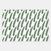 パステル伝統的&ハンターグリーンウィンターパインクリスマス ラッピングペーパーシート (正面2)