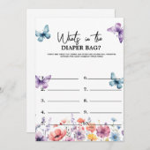 パステル何がバッグの赤ちゃんシャワーゲームカード 招待状 (正面/裏面)