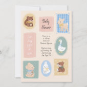パステル写真フレームウッドランドベビーシャワー招待状 招待状 (正面)