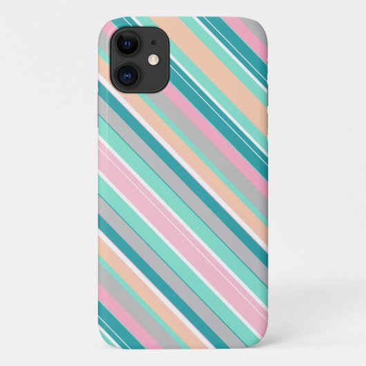 パステル前向きヴィベストライプスiPhone 11ケース Case-Mate iPhoneケース (裏面)