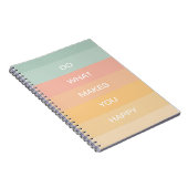 パステル前向き引用文Do What Makes You Happy ノートブック (右側)