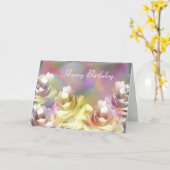 パステル効果を持つ白いバラ カード (黄色い花)