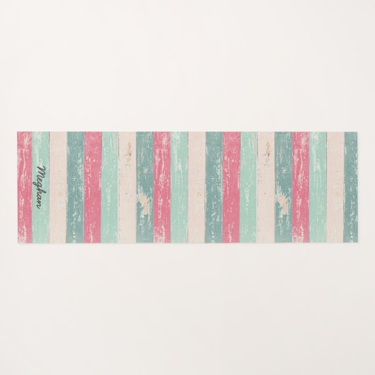 パステル動揺してウッドヨガパーソナライズされたマット ヨガマット (裏面(横))