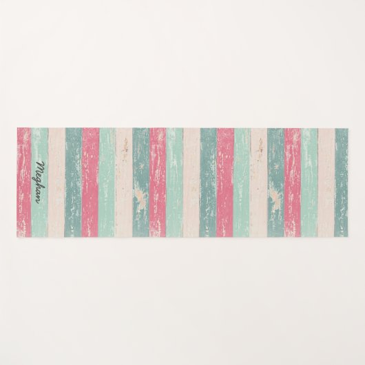 パステル動揺してウッドヨガパーソナライズされたマット ヨガマット (正面(横))