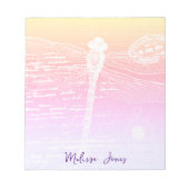 パステル勾配トンボパーソナライズされたイ ノートパッド (正面)