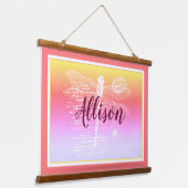 パステル勾配トンボパーソナライズされたイ 吊り下げ型タペストリー (傾斜あり)