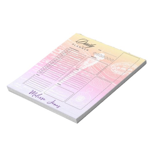 パステル勾配トンボパーソナライズされたプランナー ノートパッド (回転)