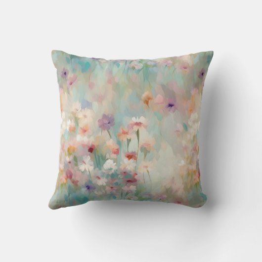 パステル印象派の花 クッション (裏面)