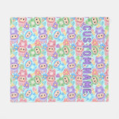 パステル可愛い毛布パーソナライズされた、居心地の良いスロー フリースブランケット (正面(横))