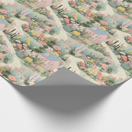 パステル名門私立校風のコタジェコアヴィレッジラッピング紙 ラッピングペーパー (角)