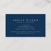 パステル名門私立校風のコーラルピンクとホワイトストライプホテルブルー 名刺 (裏面)