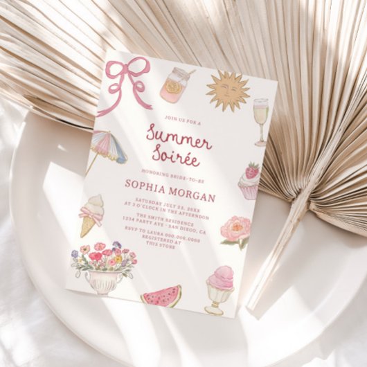 パステル名門私立校風のサマーソーリー 招待状