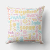 パステル名門私立校風のスミリー顔スター名前をカスタムするソフィー クッション (正面)