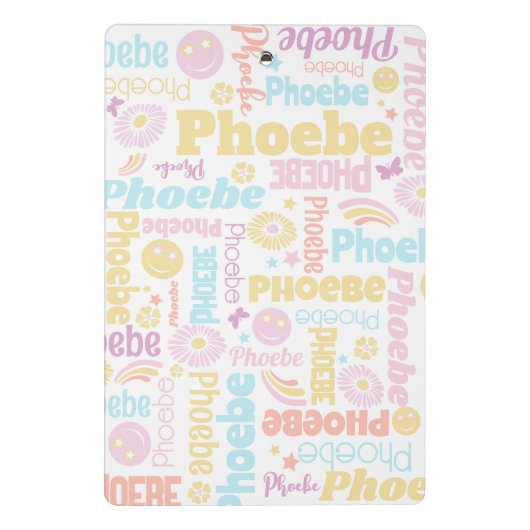 パステル名門私立校風のスミリー顔スター名前をカスタムするフォエベ ミニクリップボード (裏面)