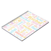 パステル名門私立校風のスミリー顔スター名前をカスタムするレイチェル ノートブック (左側)