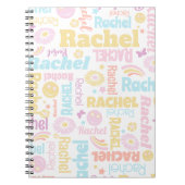 パステル名門私立校風のスミリー顔スター名前をカスタムするレイチェル ノートブック (正面)