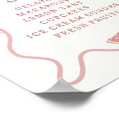 パステル名門私立校風のピンクストライプバー ポスター (角)