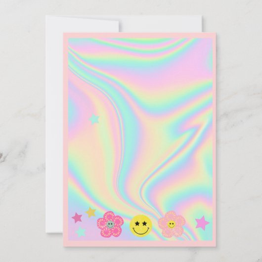 パステル名門私立校風のピンクY2Kスリープオーバーパーティー誕生日 招待状 (裏面)