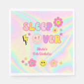 パステル名門私立校風のピンクY2Kスリープオーバー誕生日 スタンダードランチョンナプキン (正面)